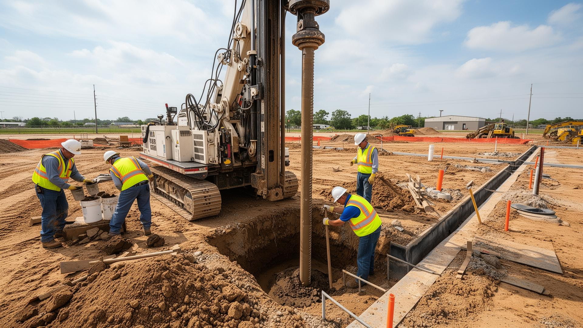 Geotechnical drill rig advancing a boring on a New York City development site