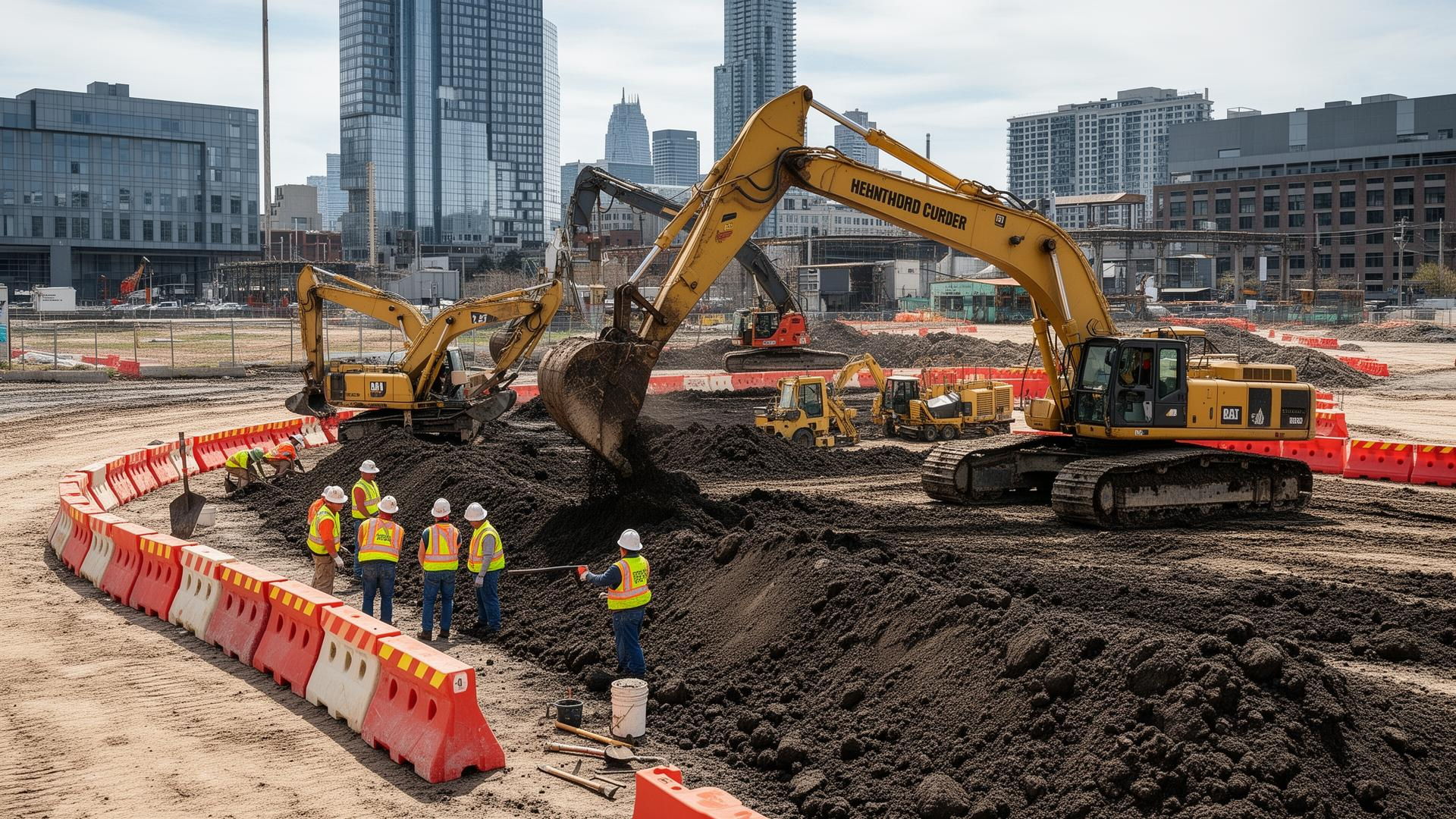Excavation and soil handling on a New Jersey brownfield remediation site